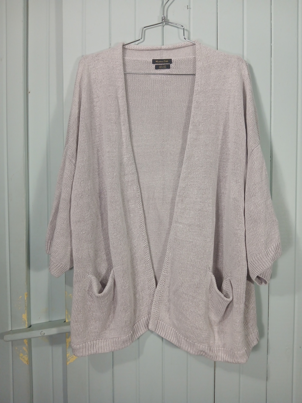 Massimi Dutti Linen Open-Front Knit Cardigan
